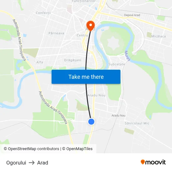 Ogorului to Arad map