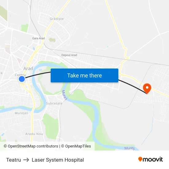 Teatru to Laser System Hospital map