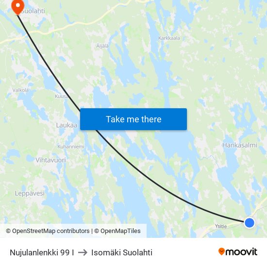 Nujulanlenkki 99 I to Isomäki Suolahti map