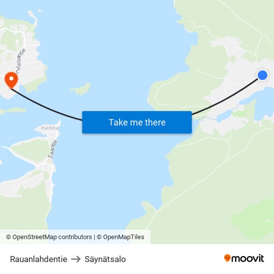 Rauanlahdentie to Säynätsalo map