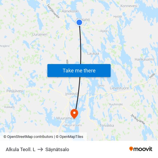 Alkula Teoll. L to Säynätsalo map