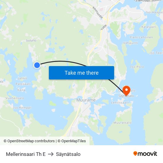 Mellerinsaari Th E to Säynätsalo map
