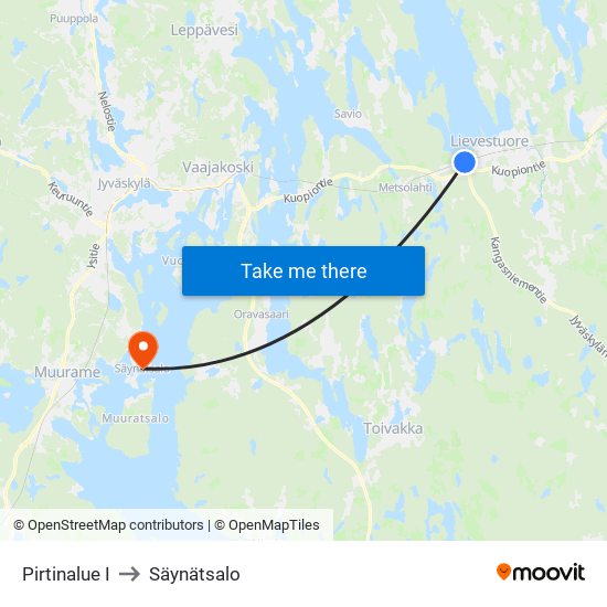 Pirtinalue I to Säynätsalo map