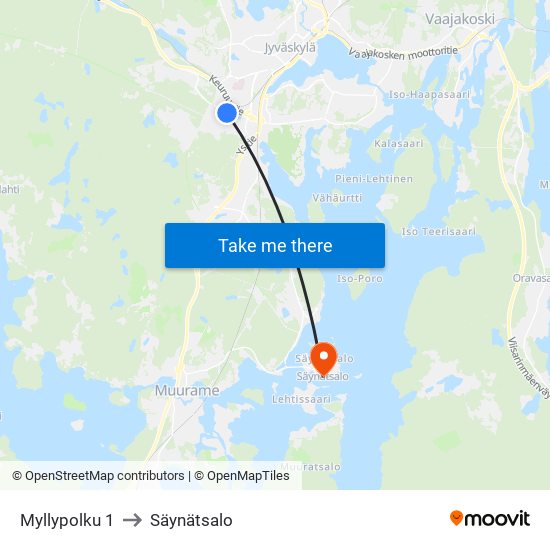 Myllypolku 1 to Säynätsalo map