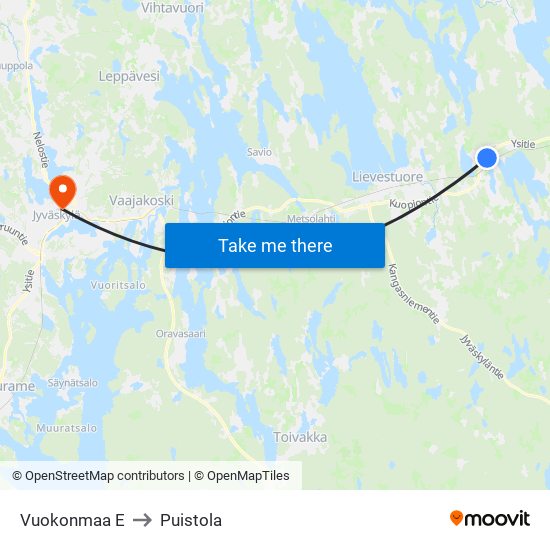 Vuokonmaa E to Puistola map