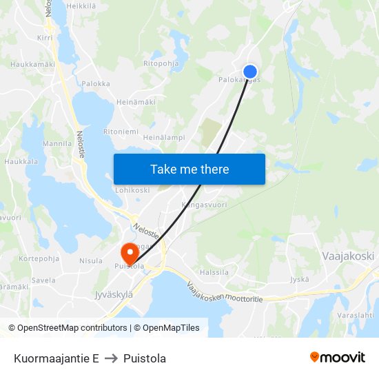 Kuormaajantie E to Puistola map