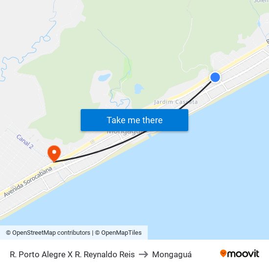 R. Porto Alegre X R. Reynaldo Reis to Mongaguá map