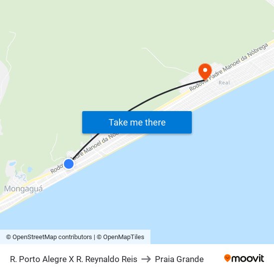 R. Porto Alegre X R. Reynaldo Reis to Praia Grande map