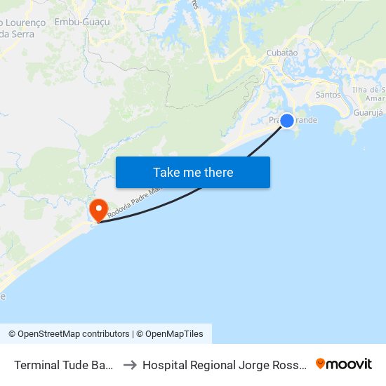 Terminal Tude Bastos to Hospital Regional Jorge Rossmann map