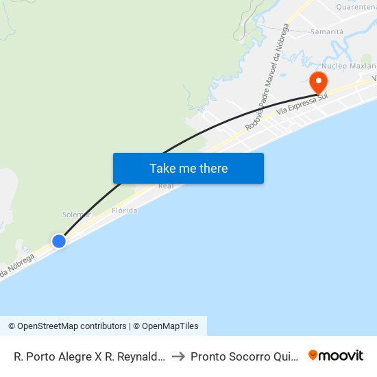 R. Porto Alegre X R. Reynaldo Reis to Pronto Socorro Quietude map