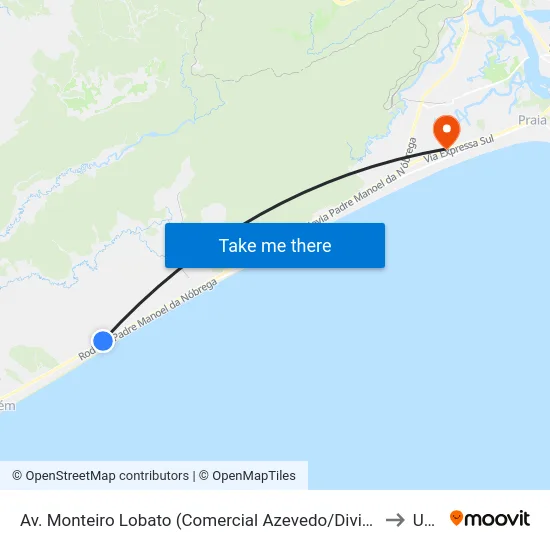 Av. Monteiro Lobato (Comercial Azevedo/Divisa) to Upa map