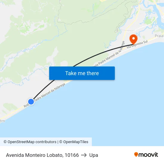 Avenida Monteiro Lobato, 10166 to Upa map