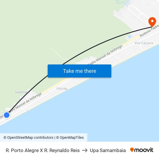 R. Porto Alegre X R. Reynaldo Reis to Upa Samambaia map