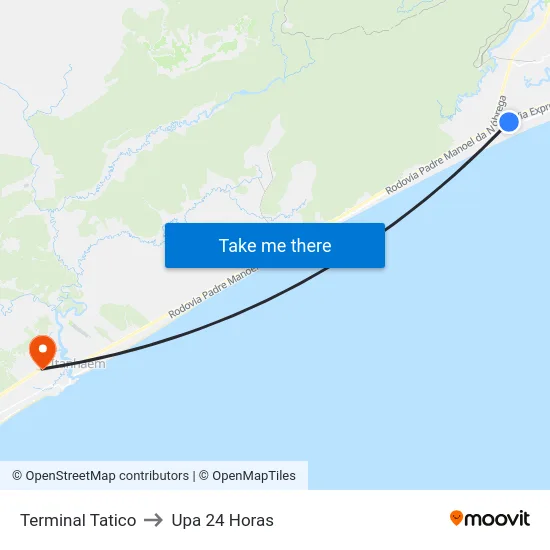 Terminal Tatico to Upa 24 Horas map