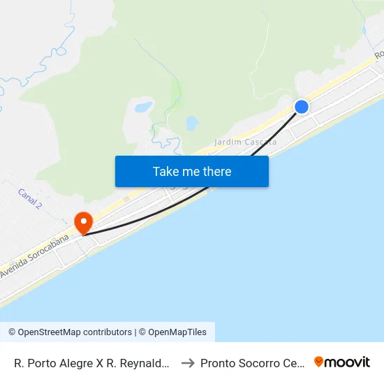 R. Porto Alegre X R. Reynaldo Reis to Pronto Socorro Central map