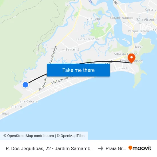 R. Dos Jequitibás, 22 - Jardim Samambaia, Praia Grande to Praia Grande map