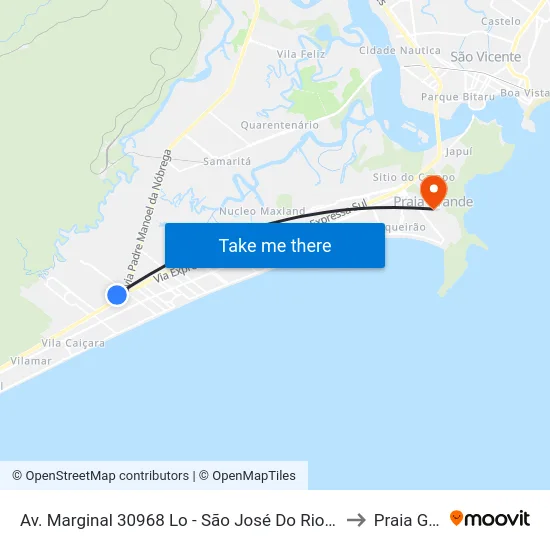 Av. Marginal 30968 Lo - São José Do Rio Preto, Praia Grande to Praia Grande map