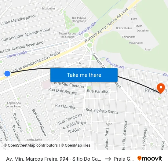 Av. Min. Marcos Freire, 994 - Sítio Do Campo, Praia Grande to Praia Grande map