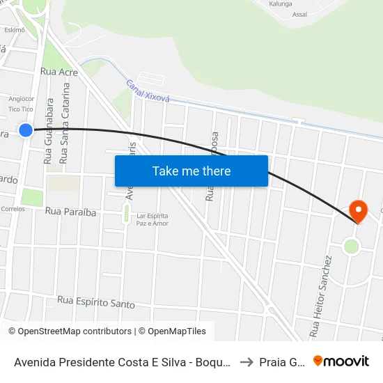 Avenida Presidente Costa E Silva - Boqueirão, Praia Grande to Praia Grande map