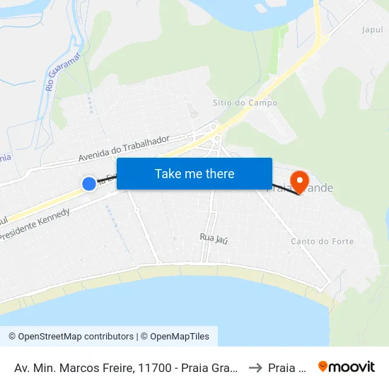 Av. Min. Marcos Freire, 11700 - Praia Grande, Sp, 11717-260, Brasil to Praia Grande map