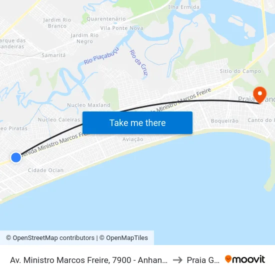 Av. Ministro Marcos Freire, 7900 - Anhanguera, Praia Grande to Praia Grande map