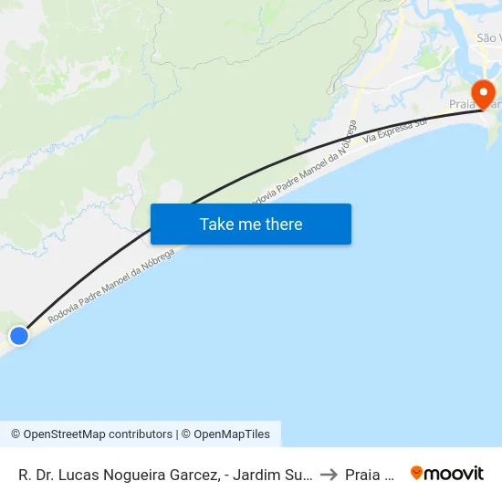 R. Dr. Lucas Nogueira Garcez, - Jardim Suarão - Interior, Itanhaém to Praia Grande map