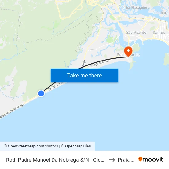 Rod. Padre Manoel Da Nobrega S/N - Cidade Das Crianças, Praia Grande to Praia Grande map