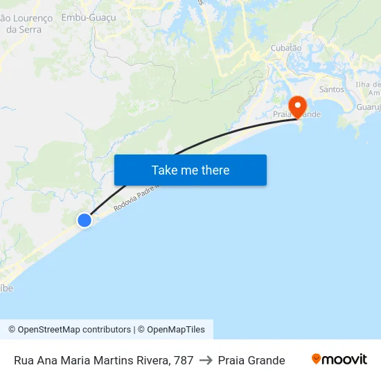 Rua Ana Maria Martins Rivera, 787 to Praia Grande map