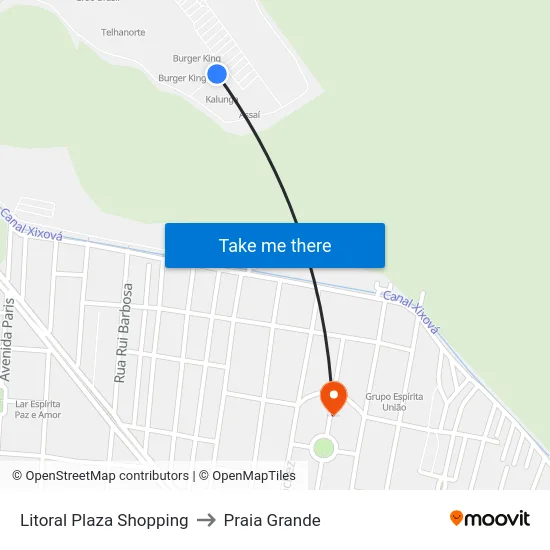 Litoral Plaza Shopping to Praia Grande map