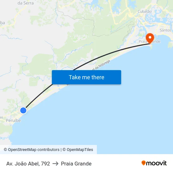 Av. João Abel, 792 to Praia Grande map
