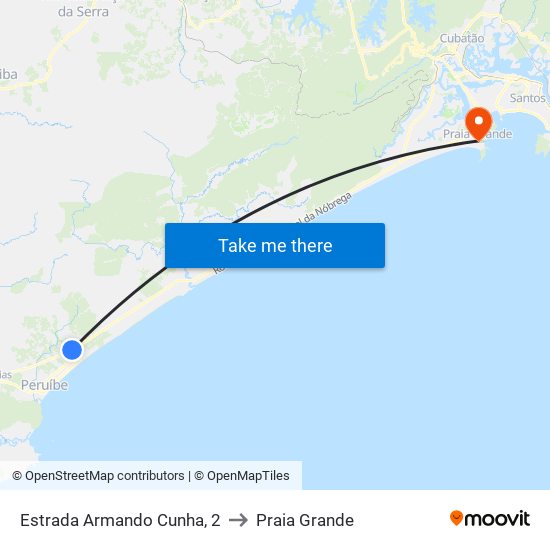 Estrada Armando Cunha, 2 to Praia Grande map