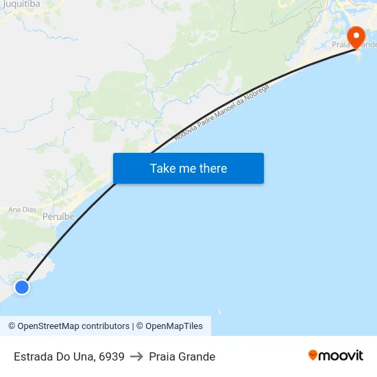 Estrada Do Una, 6939 to Praia Grande map