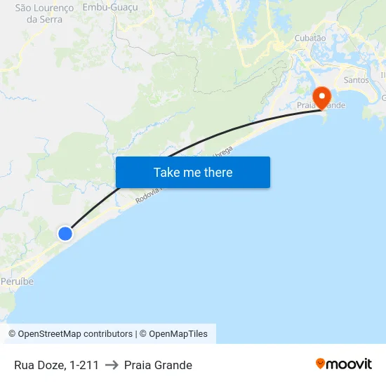 Rua Doze, 1-211 to Praia Grande map