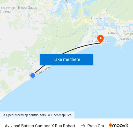 Av. José Batista Campos X Rua Roberto Pompéu to Praia Grande map