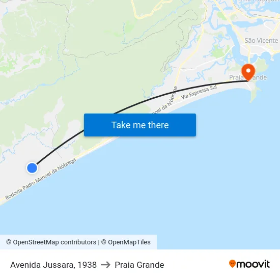 Avenida Jussara, 1938 to Praia Grande map
