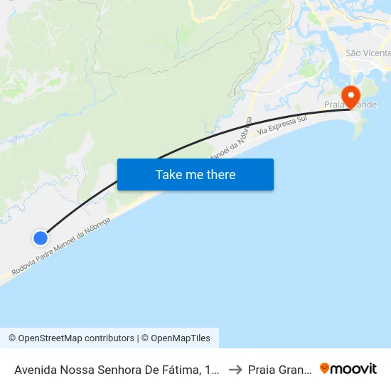 Avenida Nossa Senhora De Fátima, 1963 to Praia Grande map