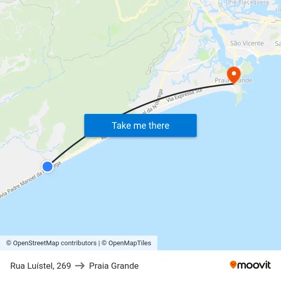 Rua Luístel, 269 to Praia Grande map