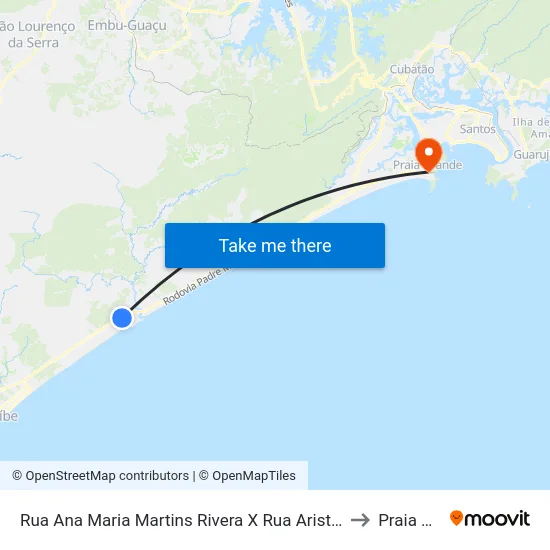 Rua Ana Maria Martins Rivera X Rua Aristides Mendes De Oliveira to Praia Grande map
