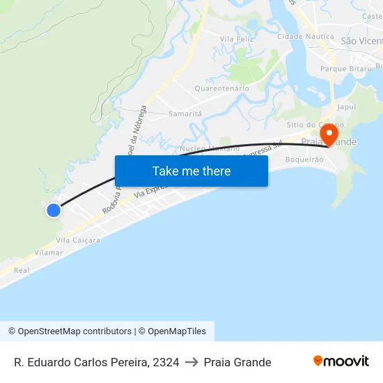 R. Eduardo Carlos Pereira, 2324 to Praia Grande map