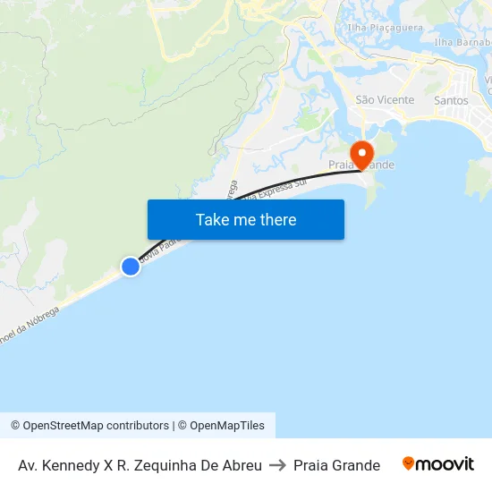 Av. Kennedy X R. Zequinha De Abreu to Praia Grande map