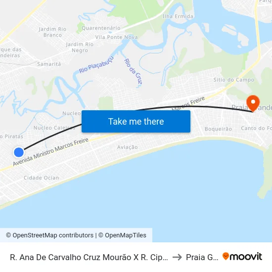 R. Ana De Carvalho Cruz Mourão X R. Cipriano Luis Dos Santos to Praia Grande map