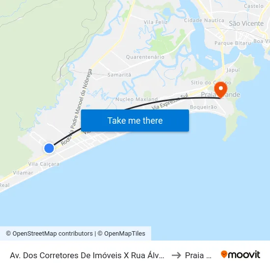 Av. Dos Corretores De Imóveis X Rua Álvaro De Freitas Pimentel to Praia Grande map
