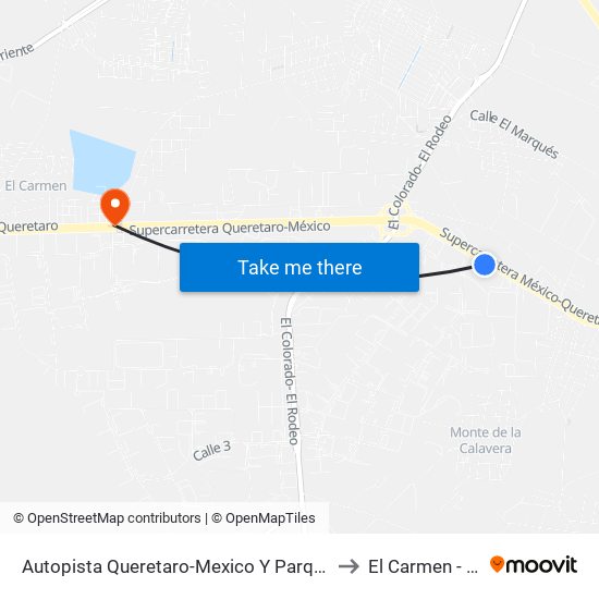 Autopista Queretaro-Mexico Y Parque Industrial El Marques to El Carmen - La Piedad map