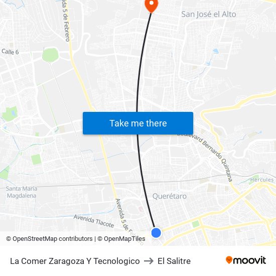 La Comer Zaragoza Y Tecnologico to El Salitre map