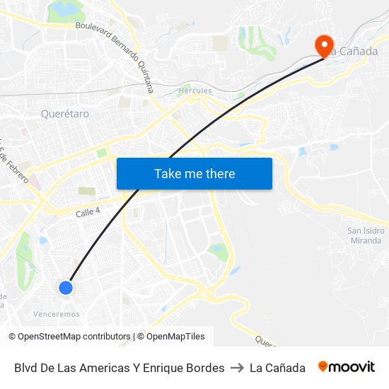 Blvd De Las Americas Y Enrique Bordes to La Cañada map