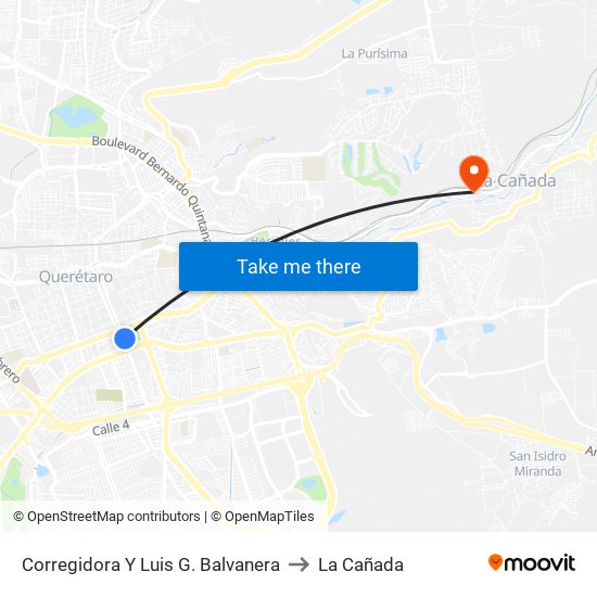 Corregidora Y Luis G. Balvanera to La Cañada map