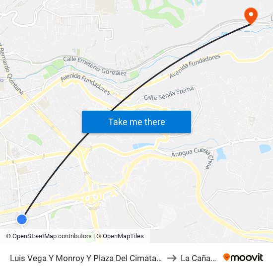 Luis Vega Y Monroy Y Plaza Del Cimatario to La Cañada map