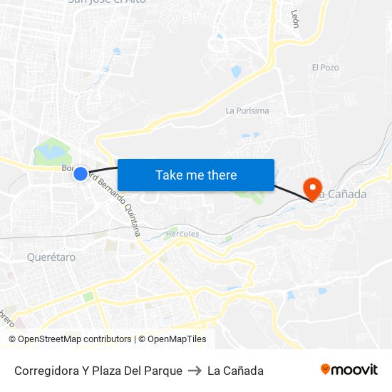 Corregidora Y Plaza Del Parque to La Cañada map