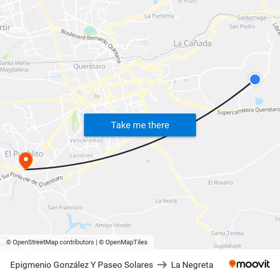 Epigmenio González Y Paseo Solares to La Negreta map