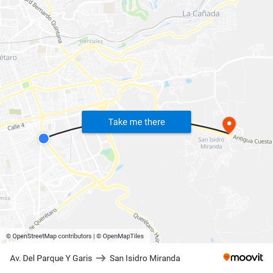Av. Del Parque Y Garis to San Isidro Miranda map